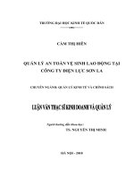 Luận văn thạc sỹ - Quản lý an toàn vệ sinh lao động tại Công ty Điện lực Sơn La