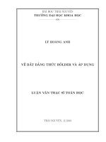 Về bất đẳng thức Holder và áp dụng (Luận văn thạc sĩ)