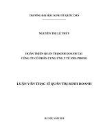 Luận văn thạc sỹ - Hoàn thiện quản trị kinh doanh tại công ty cổ phần cung ứng y tế Nha Phong