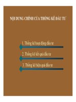 NỘI DUNG CHÍNH CỦA THỐNG KÊ ĐẦU TƯ