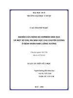 NGHIÊN CỨU NỒNG ĐỘ HORMON SINH DỤC VÀ MỘT SỐ DẤU ẤN SINH HỌC CHU CHUYỂN XƯƠNG Ở BỆNH NHÂN NAM LOÃNG XƯƠNG