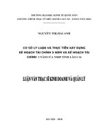 Luận văn thạc sỹ - Cơ sở lý luận và thực tiễn xây dựng kế hoạch tài chính 5 năm và kế hoạch tài chính 3 năm của NSĐP tỉnh Lào Cai