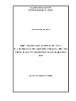 Thực trạng chất lượng cuộc sống của bệnh nhân HIV AIDS điều trị ngoại trú tại Trung tâm Y tế thành phố Thái Nguyên năm 2017 (Luận văn thạc sĩ)