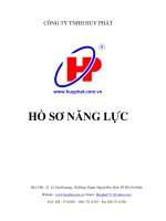 HỒ SƠ NĂNG LỰC CÔNG TY TNHH HUY PHÁT