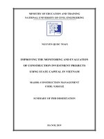 Hoàn thiện công tác giám sát, đánh giá dự án đầu tư xây dựng sử dụng vốn nhà nước tại việt nam tt tiêng anh 
