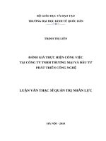 Luận văn thạc sỹ - Đánh giá thực hiện công việc tại công ty TNHH Thương Mại và Đầu Tư Phát Triển Công Nghệ.