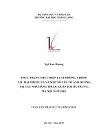 THỰC TRẠNG THỰC HIỆN LUẬT PHÒNG, CHỐNG  TÁC HẠI THUỐC LÁ VÀ MỘT SỐ YẾU TỐ ẢNH HƯỞNG TẠI CÁC NHÀ HÀNG THUỘC QUẬN HAI BÀ TRƯNG, HÀ NỘI NĂM 2018