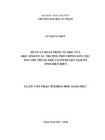 Quản lý hoạt động tự học của học sinh ở các trường phổ thông dân tộc bán trú trung học cơ sở huyện nậm pồ tỉnh điện biên 