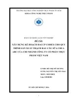 Khóa luận tốt nghiệp: Xây dựng kế hoạch HACCP cho dây chuyền sản xuất sữa chua