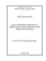 Quản lý bồi dưỡng cán bộ quản lý trường mầm non ở quận Đống Đa, Hà Nội theo hướng chuẩn hoá
