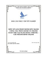 một số giải pháp nhằm ðẩy mạnh công tác phát hành và thanh toán thẻ tại ngân hàng vpbank – chi nhánh bình thạnh 