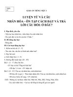 Giáo án Tiếng Việt 3 tuần 21 bài: Luyện từ và câu  Nhân hóa. Ôn tập cách đặt và trả lời câu hỏi Ở đâu?