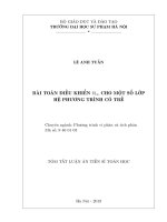 Bài toán điều khiển ℋ∞ cho một số lớp hệ phương trình có trễ tt 