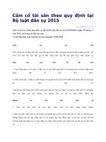 Cầm cố tài sản theo quy định tại bộ luật dân sự 2015