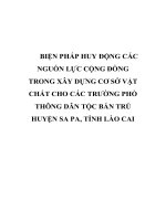 BIỆN PHÁP HUY ĐỘNG CÁC NGUỒN lực CỘNG ĐỒNG TRONG xây DỰNG cơ sở vật CHẤT CHO các TRƯỜNG PHỔ THÔNG dân tộc bán TRÚ HUYỆN SA PA, TỈNH lào CAI 