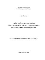 Phát triển chương trình đào tạo nghề ở trung tâm dạy nghề huyện nậm pồ, tỉnh điện biên 