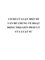 CƠ sở lý LUẬN một số vấn đề CHUNG về HOẠT ĐỘNG TRỢ GIÚP PHÁP lý của LUẬT sư