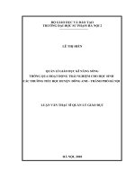 Quản lý giáo dục kỹ năng sống thông qua hoạt động trải nghiệm cho học sinh các trường tiểu học huyện Đông Anh, thành phố Hà Nội