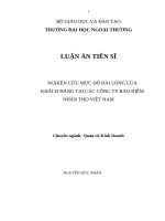 Nghiên cứu mức độ hài lòng của khách hàng tại các doanh nghiệp bảo hiểm nhân thọ việt nam 