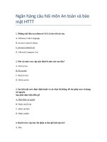 Ngân hàng câu hỏi môn An toàn và bảo mật HTTT