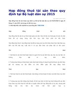 Hợp đồng thuê tài sản theo quy định tại bộ luật dân sự 2015