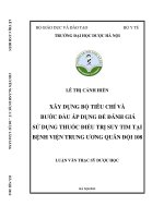 Xây dựng bộ tiêu chí và bước đầu áp dụng để đánh giá sử dụng thuốc điều trị suy tim tại bệnh viện trung ương quân đội 108 