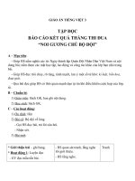 Giáo án Tiếng Việt 3 tuần 19 bài: Tập đọc  Báo cáo kết quả tháng thi đua Noi gương chú bộ đội