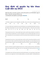 Quy định về quyền họ tên theo luật dân sự 2015