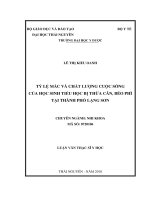 Tỷ lệ mắc và chất lượng cuộc sống của học sinh tiểu học bị thừa cân, béo phì tại thành phố Lạng Sơn (Luận văn thạc sĩ)