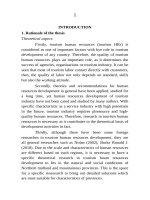 Phát triển nguồn nhân lực du lịch cho các tỉnh trung du, miền núi bắc bộ tt tiếng anh 