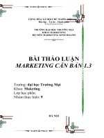 Hãy lựa chọn sản phẩm đang bán trên thị trường việt nam, mô tả khái quát các nhân tố mội trường, thị trường kinh doanh sản phẩm đó phân tích những ưu, nhược điểm cảu chính sách marketing của doanh nghiệp và đưa ra đề xuấ 