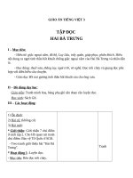 Giáo án Tiếng Việt 3 tuần 19 bài: Tập đọc  Hai Bà Trưng