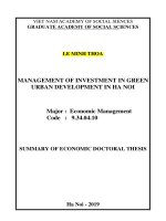 Quản lý đầu tư phát triển đô thị xanh ở thành phố hà nội tt tiếng anh 