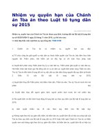Nhiệm vụ quyền hạn của chánh án tòa án theo luật tố tụng dân sự 2015