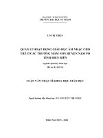 Quản lí hoạt động giáo dục âm nhạc cho trẻ ở các trường mầm non huyện nậm pồ tỉnh điện biên 