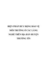 BIỆN PHÁP HUY ĐỘNG bảo vệ môi TRƯỜNG ở các LÀNG NGHỀ TRÊN địa bàn HUYỆN THƯỜNG tín