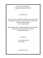 Nghiên cứu hành động về sử dụng phương pháp dạy học dựa trên nhiệm vụ để nâng cao khả năng nói tiếng anh của học sinh lớp 11 tại trường THPT điềm thụy 