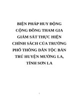 BIỆN PHÁP HUY ĐỘNG CỘNG ĐỒNG THAM GIA GIÁM sát THỰC HIỆN CHÍNH SÁCH của TRƯỜNG PHỔ THÔNG dân tộc bán TRÚ HUYỆN MƯỜNG LA, TỈNH sơn LA