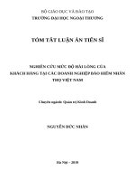 Nghiên cứu mức độ hài lòng của khách hàng tại các doanh nghiệp bảo hiểm nhân thọ việt nam (tt) 