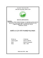 Ứng dụng công nghệ tin học và thành lập bản đồ số bằng máy toàn đạc điện tử south tờ số 18 tỷ lệ 1 2000 xã biên sơn – huyện lục ngạn – tỉnh bắc giang 