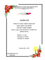 GIÁO ÁN LĨNH VỰC PHÁT TRIỂN THẨM MỸ HOẠT ĐỘNG TẠO HÌNH : Trang trí SẢN PHẨM CỦA NGHỀ MAY