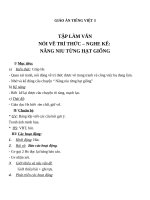 Giáo án Tiếng Việt 3 tuần 21 bài: Tập làm văn  Nói về trí thức. Nghe  kể: Nâng niu từng hạt giống