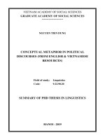 Ẩn dụ ý niệm trong các diễn ngôn chính trị (trên tư liệu tiếng anh và tiếng việt) tt tiếng anh