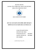 ĐỒ ÁN TỐT NGHIỆP: XÂY DỰNG ISO 22000 2005 CHO QUY TRÌNH SẢN XUẤT KIM CHI CẢI THẢO CẮT