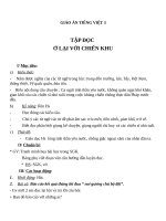 Giáo án Tiếng Việt 3 tuần 20 bài: Tập đọc  Ở lại với chiến khu