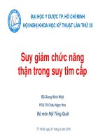 BÀI GIẢNG Suy giảm chức năng thận trong suy tim cấp