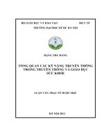 Tổng quan các kỹ năng truyền thông trong truyền thông và giáo dục sức khỏe 