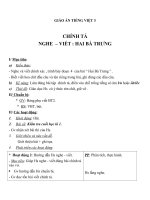 Giáo án Tiếng Việt 3 tuần 19 bài: Chính tả  Nghe viết: Hai Bà Trưng, phân biết l, n; iet, iec
