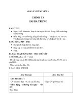 Giáo án Tiếng Việt 3 tuần 19 bài: Chính tả  Nghe viết: Hai Bà Trưng, phân biết l, n; iet, iec