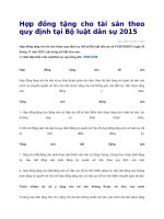 Hợp đồng tặng cho tài sản theo quy định tại bộ luật dân sự 2015